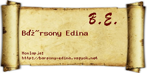 Bársony Edina névjegykártya