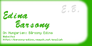 edina barsony business card