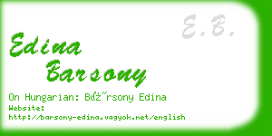 edina barsony business card